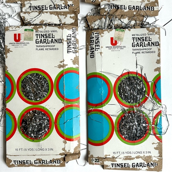 Vintage Tinsel Icicles Lot of 4 Boxes by Union Wadding Co. - Picture 3 of 8